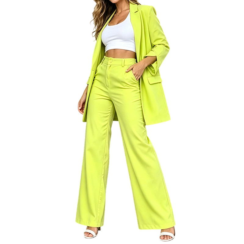 Women's Elegant Blazer and Straight-Leg Pants Set