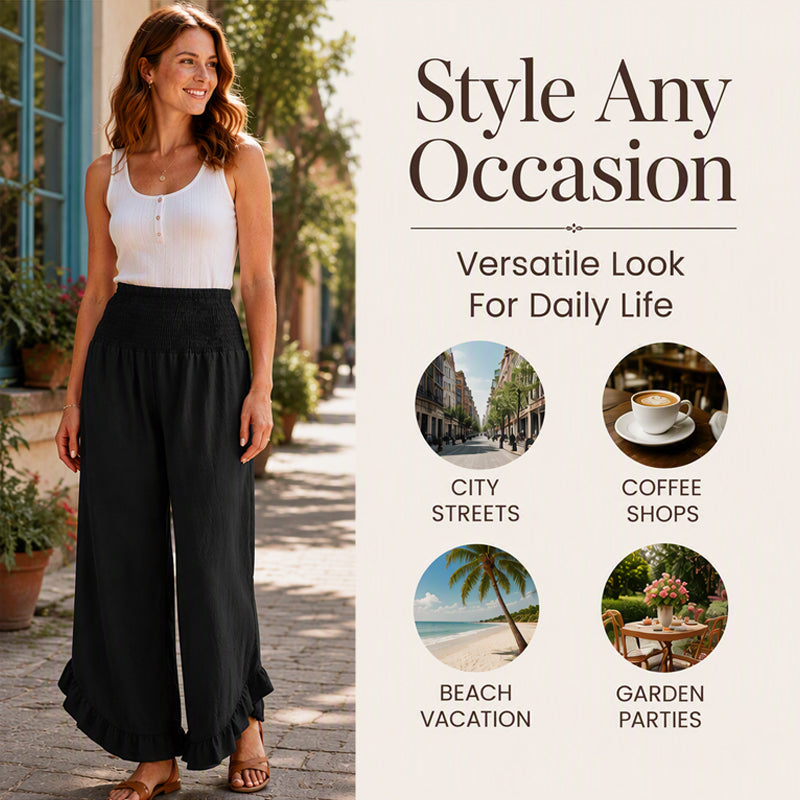 Women's High Waist Cotton Linen Pants