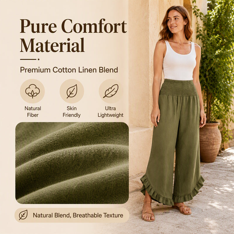 Women's High Waist Cotton Linen Pants