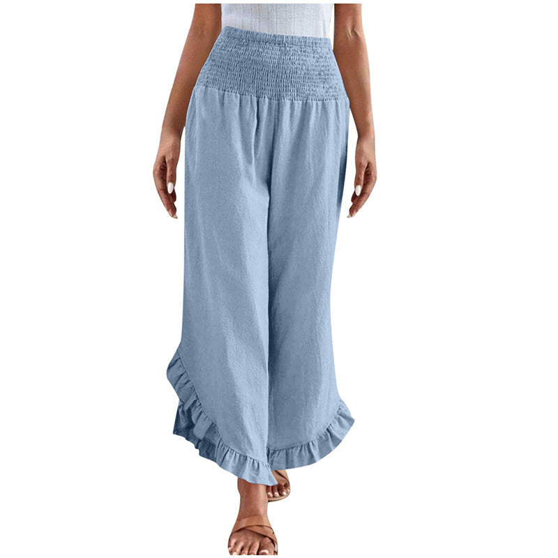 Women's High Waist Cotton Linen Pants