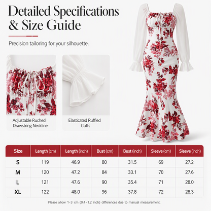 Women's Elegant Floral Print Flare Dress
