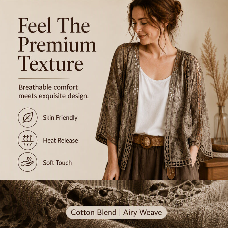Women's Loose Hollow Lace Cardigan