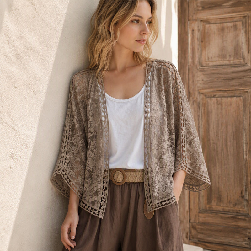 Women's Loose Hollow Lace Cardigan