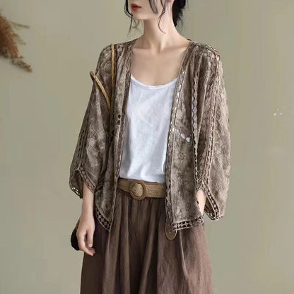 Women's Loose Hollow Lace Cardigan