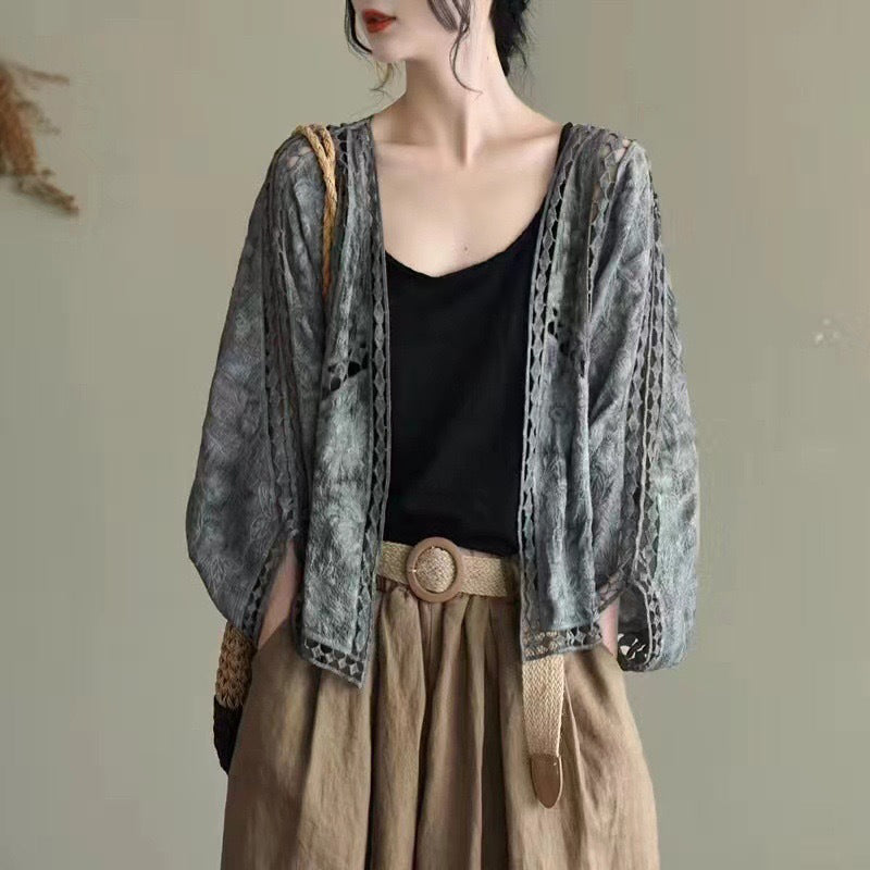 Women's Loose Hollow Lace Cardigan