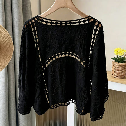 Women's Loose Hollow Lace Cardigan