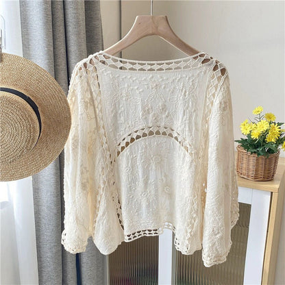 Women's Loose Hollow Lace Cardigan