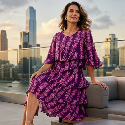 Women's Floral Print Ruffle Tiered Dress