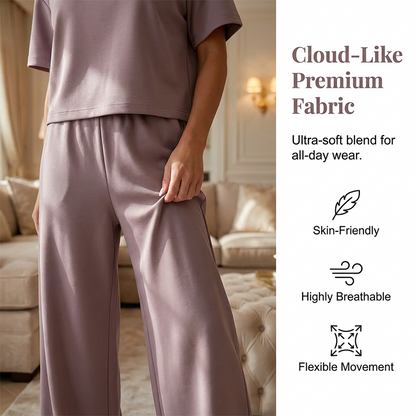 Women's Top & Wide-Leg Pants Set
