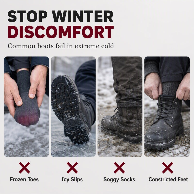 💥Winter Fashion: Warm, Fleece-Lined, Non-Slip Snow Boots