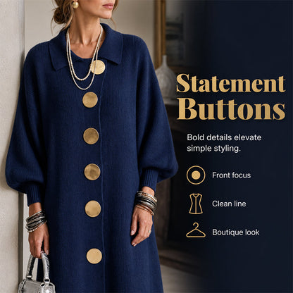 Women's Elegant Long-Sleeve Knit Dress