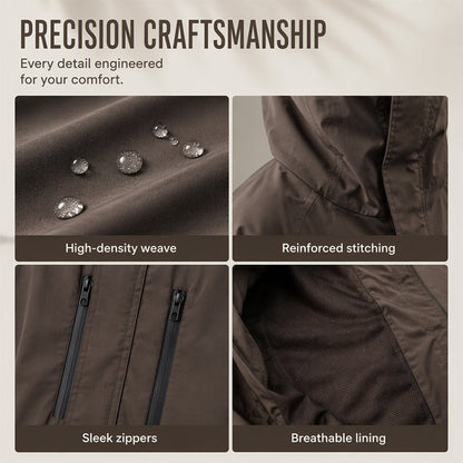Men's Windproof Hooded Cargo Jacket Waterproof Outdoor Streetwear Coat
