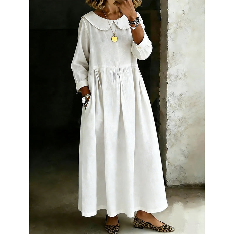 Women's  Loose Long Sleeve Maxi Dress with Pockets