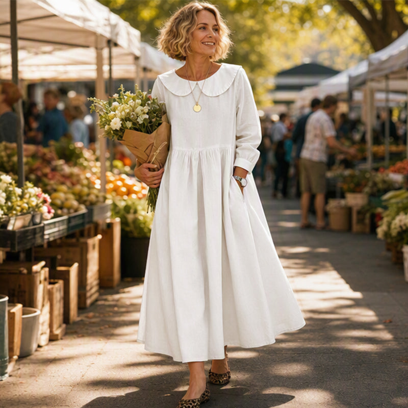 Women's  Loose Long Sleeve Maxi Dress with Pockets