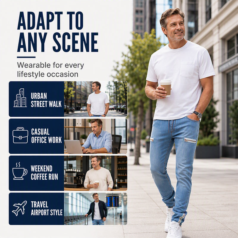 Men's Slim Fit Elastic Waist Denim Joggers