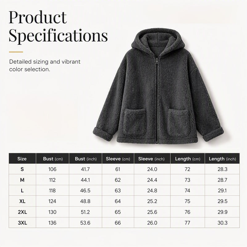 Women's Casual Warm Hooded Zipper Jacket