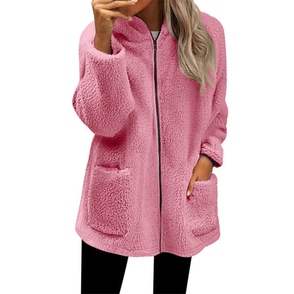Women's Casual Warm Hooded Zipper Jacket