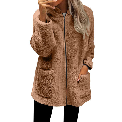 Women's Casual Warm Hooded Zipper Jacket