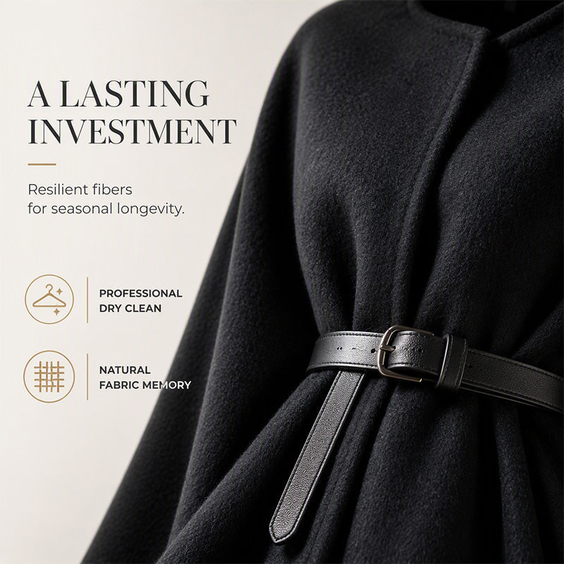 Women’s Elegant Stand-Collar Cape Coat