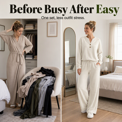 Women's Effortless Top & Wide-leg Pants Set