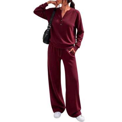 Women's Effortless Top & Wide-leg Pants Set