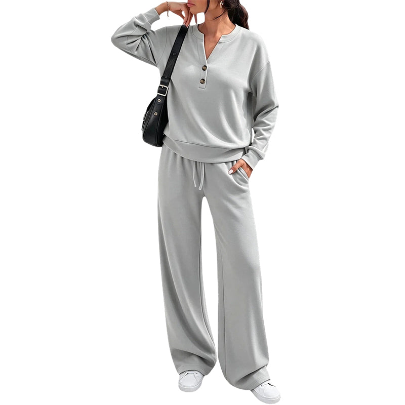 Women's Effortless Top & Wide-leg Pants Set