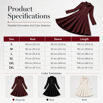 Women’s Ribbed Knit Slim Fit Half-Zip Dress