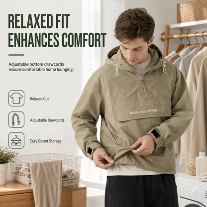 Outdoor Multi-Pocket Hooded Hiking Windbreaker Jacket