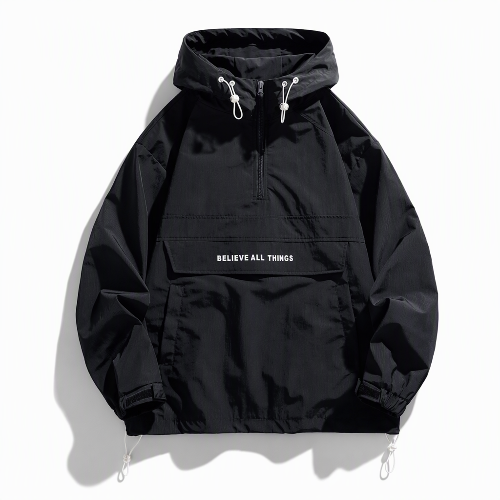 Outdoor Multi-Pocket Hooded Hiking Windbreaker Jacket