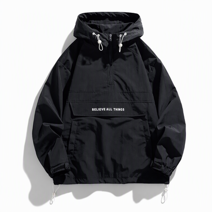 Outdoor Multi-Pocket Hooded Hiking Windbreaker Jacket