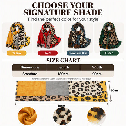 Versatile Lightweight Leopard Print Shawl Scarf