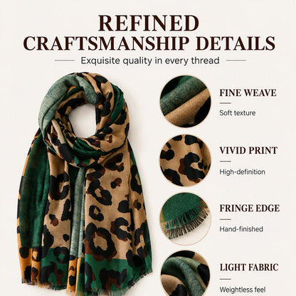 Versatile Lightweight Leopard Print Shawl Scarf