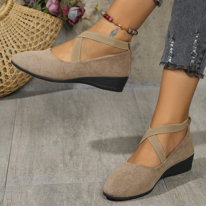Women's Pointed-Toe Wedge Slip-On Shoes