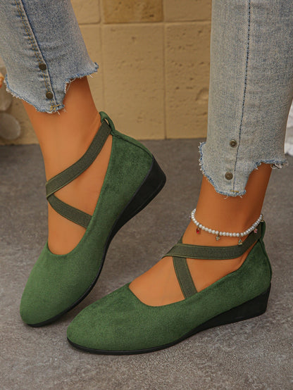 Women's Pointed-Toe Wedge Slip-On Shoes