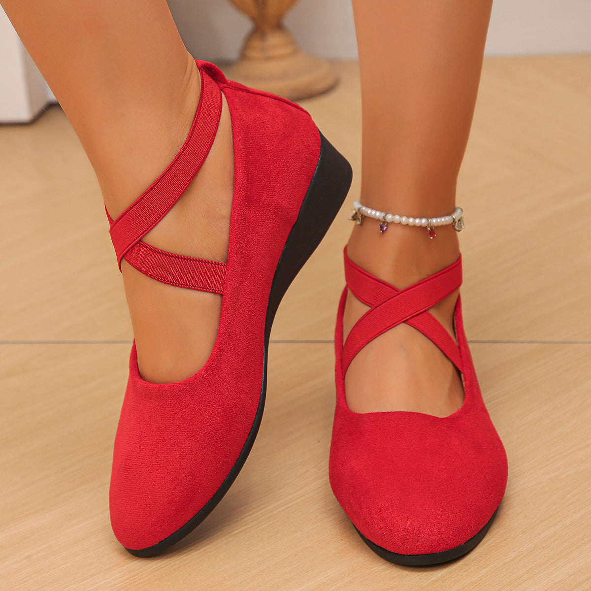 Women's Pointed-Toe Wedge Slip-On Shoes