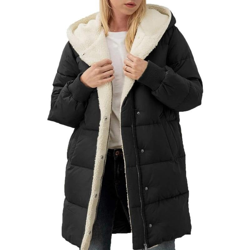 Solid Color Double Sided Hooded Long Sleeve Slim Fit Cardigan Coat