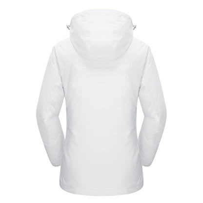 3-in-1 waterproof winter coat, fleece-lined, two-piece suit, ski and hiking jacket with hood